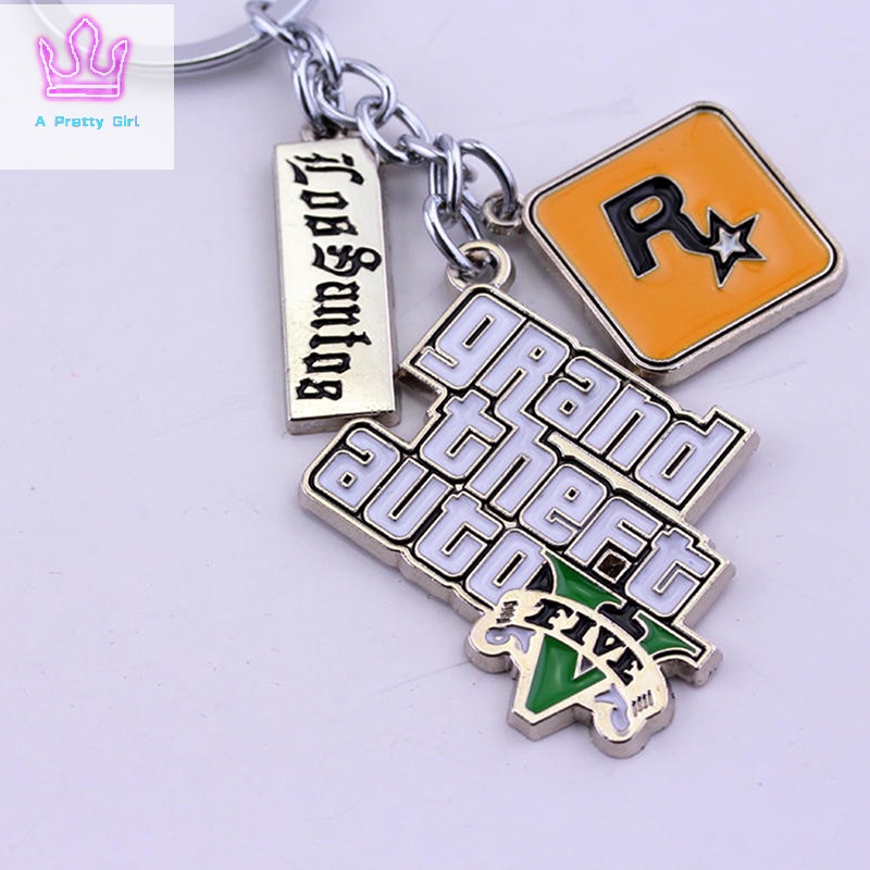 พวงกุญแจ จี้รูปดาว GTA5 GTA V Grand Theft Auto R เครื่องประดับแฟชั่น สําหรับผู้ชาย และผู้หญิง