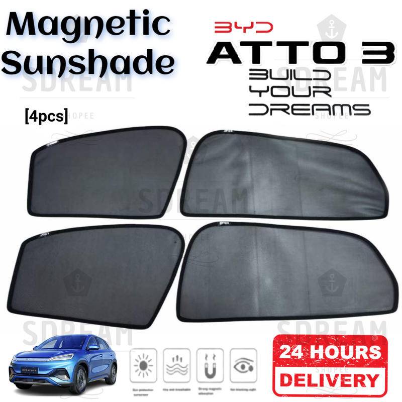 Byd ATTO 3 ม่านบังแดดแม่เหล็ก [4 ชิ้น] Magnetic Sun Shade Sun Shields ATTO 3 2023 รถ