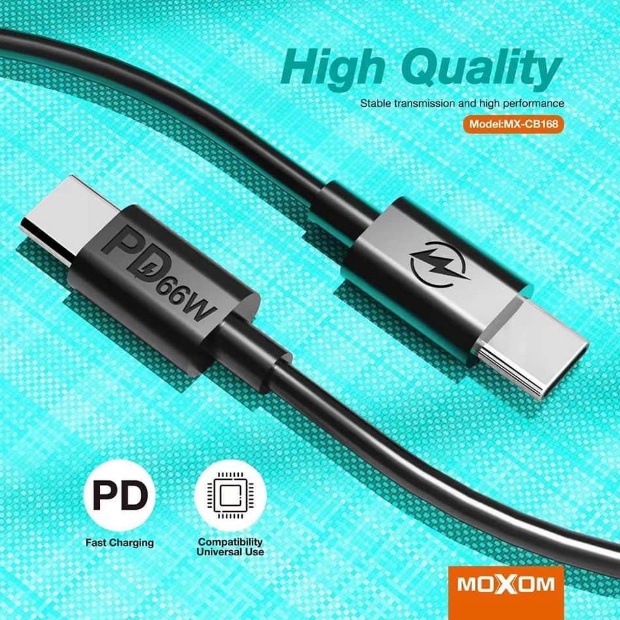 สาย Moxom MX-CB168 66W PD TYPE C ถึง TYPE C