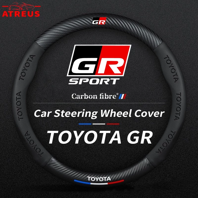 Toyota GR หุ้มพวงมาลัย หุ้มพวงมาลัยรถยนต์ ปลอกหุ้มพวงมาลัยรถยนต์ ปลอก สำหรับ Toyota Prius Fortuner Corolla Cross CHR Camry Wish Vios Veloz Estima Sienta Yaris Ativ Altis Sienta bZ4X Hiace Hilux Revo