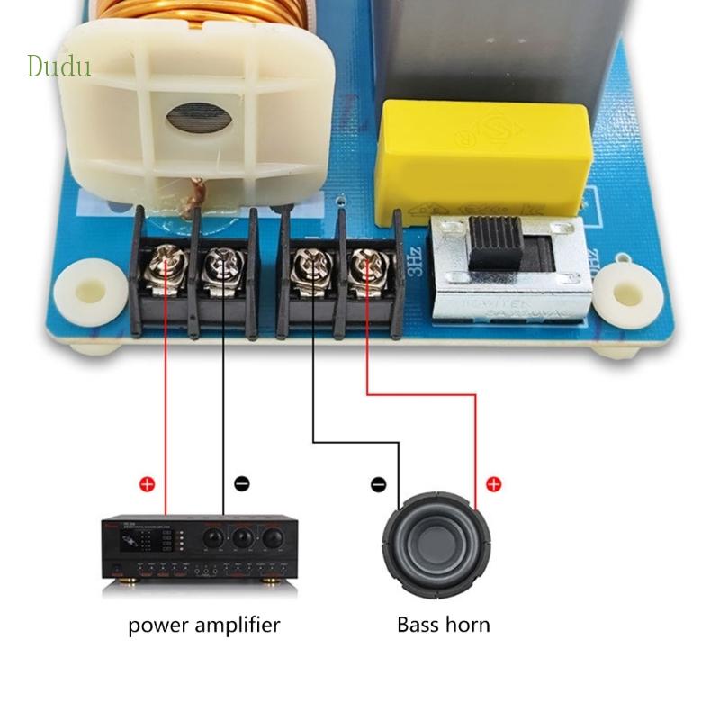 Dudu ตัวแบ่งความถี่ลําโพงซับวูฟเฟอร์ เบส 1200W 410Hz DIY สําหรับรถยนต์