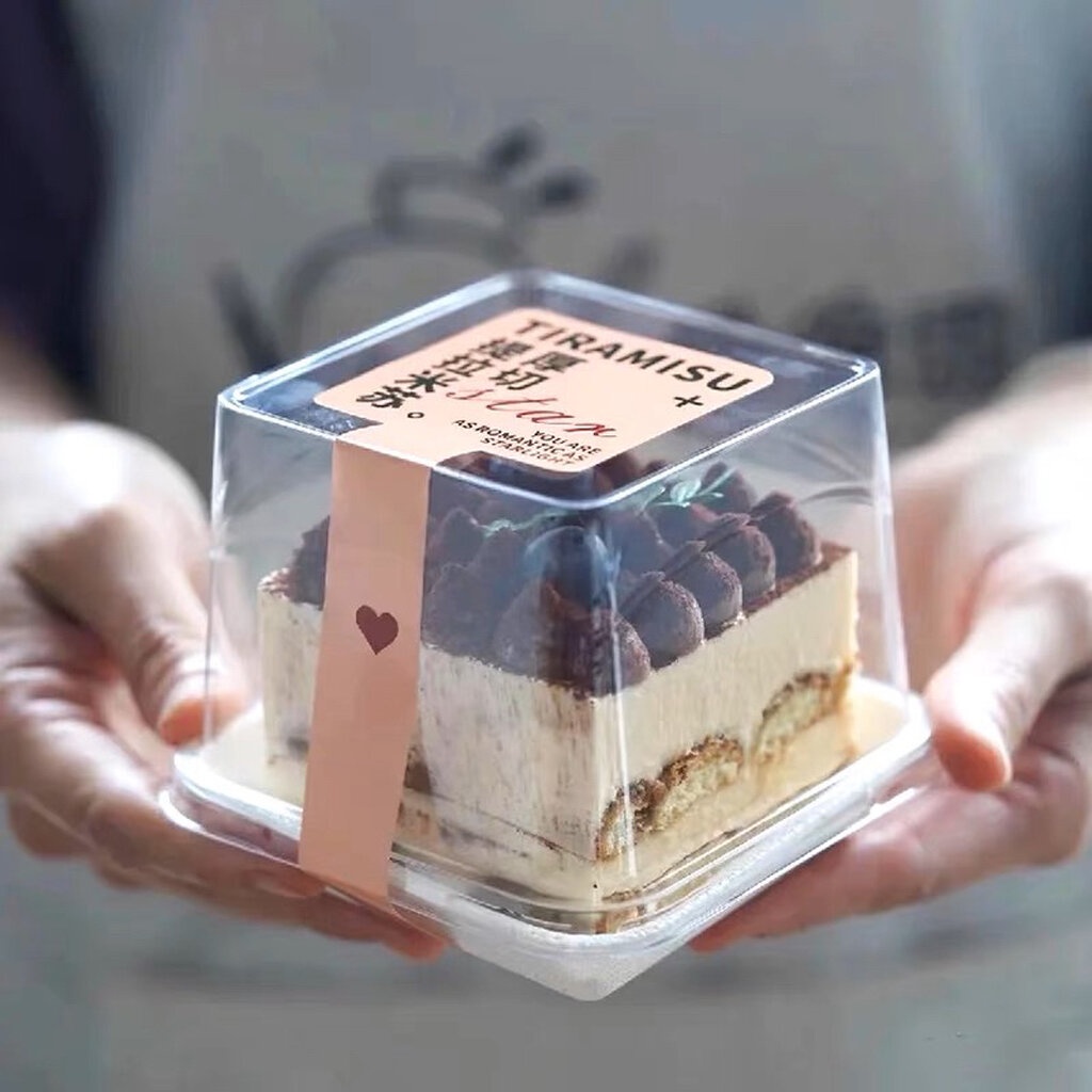 H757/JTX111- กล่องพลาสติกใส่เค้กชิ้นทรงสูง กล่องเค้กฝาสูง มี 2 รุ่น  25/50 ชุด