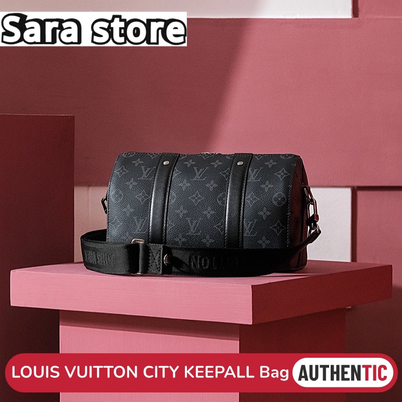หลุยส์วิตตอง Louis Vuitton LV CITY KEEPALL Crossbody Bag กระเป๋าสะพายข้างผู้ชาย Black สีดำ 27cm