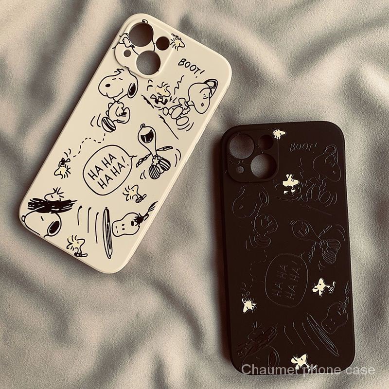 เคสโทรศัพท์มือถือ ซิลิโคนนิ่ม กันกระแทก ลาย Line Snoopy สําหรับ Iphone 13 14 15ProMax 12 11 XR XS 78P