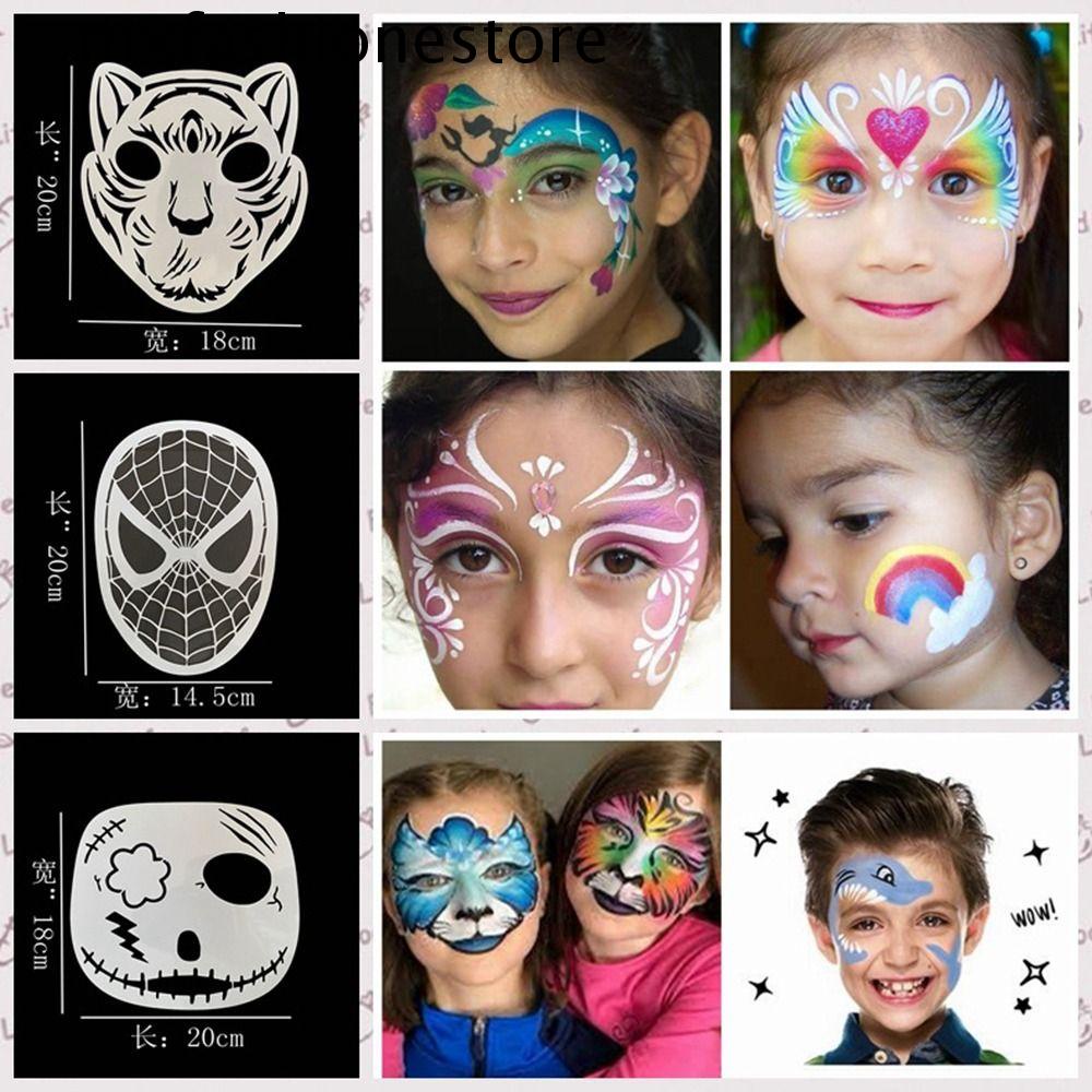 Mxfashione แม่แบบเพ้นท์ร่างกาย ลายฉลุ รูปการ์ตูนสัตว์ โลมา สีขาว DIY สําหรับแต่งหน้า ปาร์ตี้