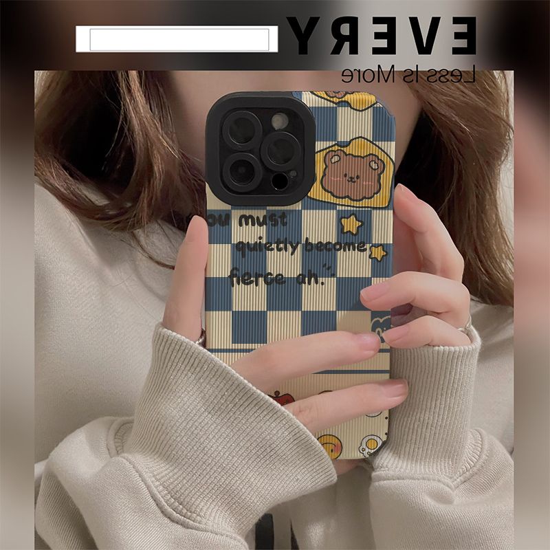 เคสโทรศัพท์มือถือ ลายสก๊อต หมี แฟชั่น สําหรับ Iphone 11promax 14 15Promax 13 12 6S 8Plus