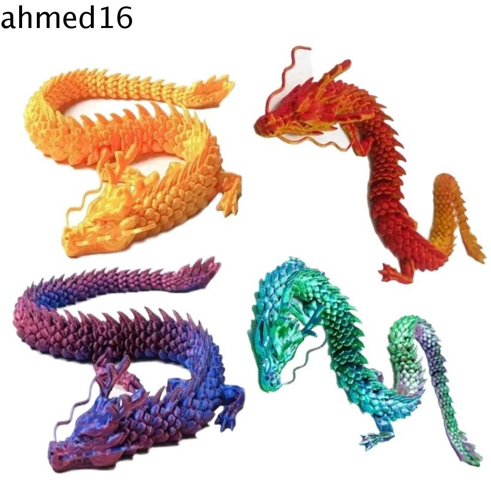 Ahmed โมเดลมังกรจีน 3D ข้อต่อขยับได้ ยืดหยุ่น เหมือนจริง สําหรับปีใหม่