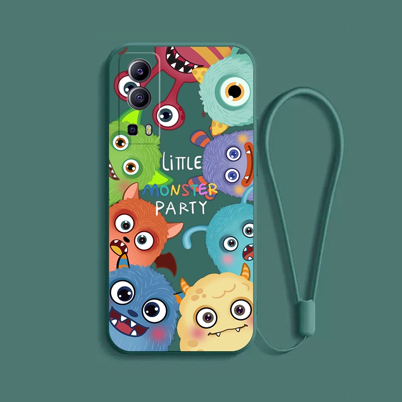 เคส VIVO Y72 Y52 5G สดใส และน่ารัก กันกระแทก ซิลิโคนนิ่ม ของเหลว ป้องกัน เรียบ เคส