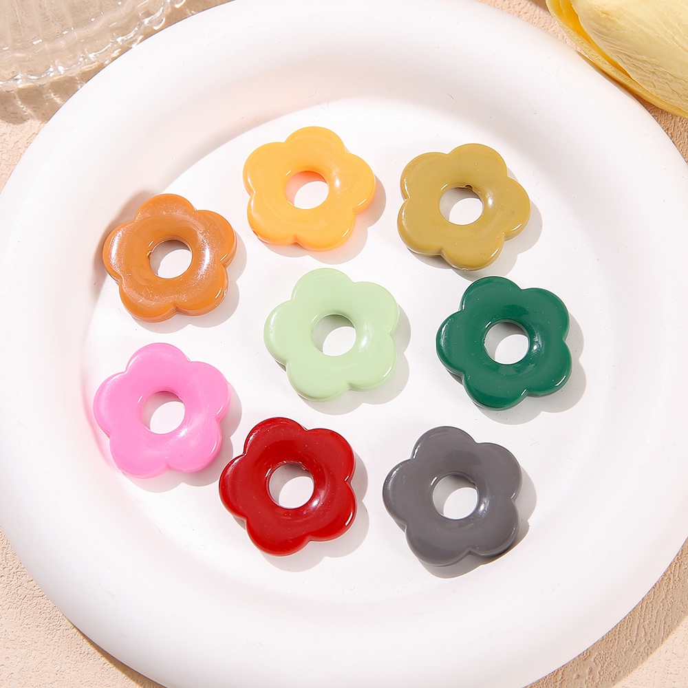 จี้ดอกไม้กลวง  27มม. 10ชิ้น สีสันสดใส งานDIYสร้อยข้อมือ-สร้อยคอ - รูปที่ 6