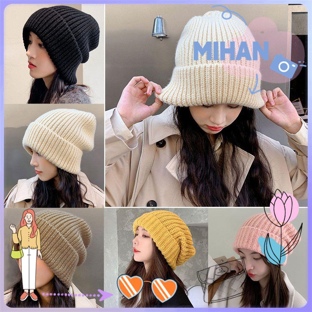 Mh หมวกบีนนี่ลําลอง ผ้าถัก 5 สี สําหรับผู้หญิง และผู้ชาย