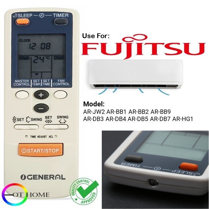 Fujitsu รีโมทคอนโทรลเครื่องปรับอากาศ AR-JW2 AR-BB1 AR-BB2 AR-BB9 AR-DB3 AR-DB4 AR-DB5 AR-DB7 AR-HG1(