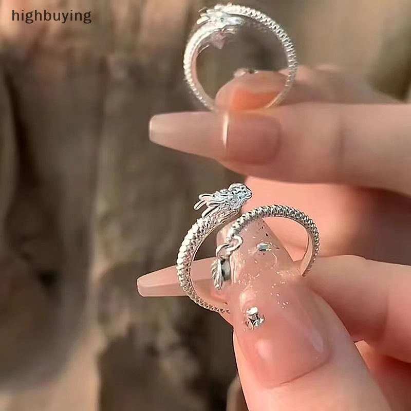 [highbuying] ใหม่ กันน้ํา เท่ อินเทรนด์ ชุบทอง ทองแดง มังกร ปรับได้ แหวนหาง เครื่องประดับแฟชั่น Unisex ของขวัญปีใหม่ สําหรับผู้หญิง ผู้ชาย มีสินค้า