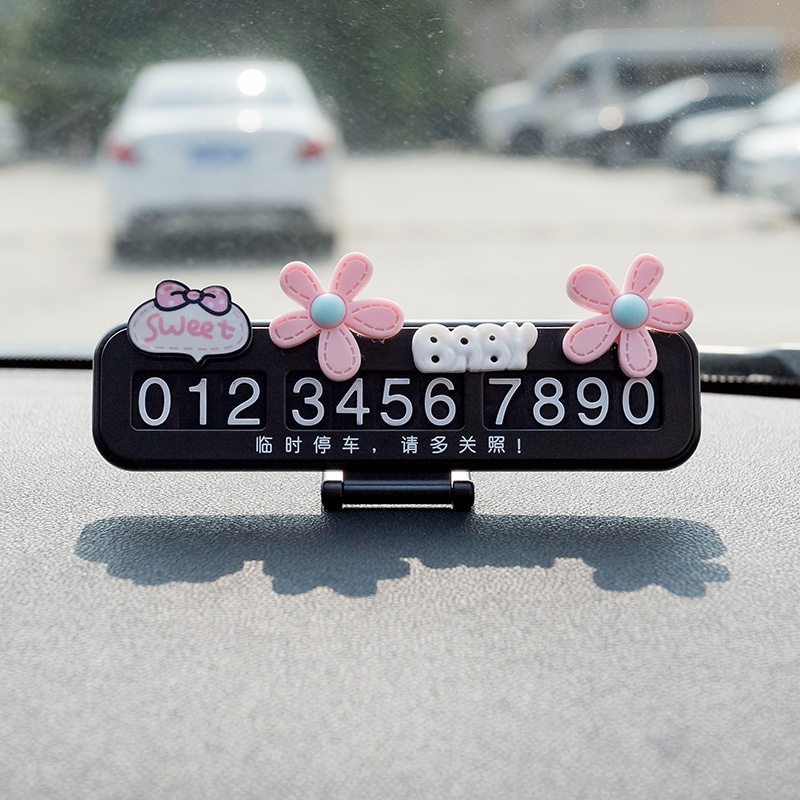 ใหม่ 2024! ป้ายหมายเลขโทรศัพท์ รูปกระต่ายน่ารัก DIY อุปกรณ์เสริม สําหรับตกแต่งภายในรถยนต์