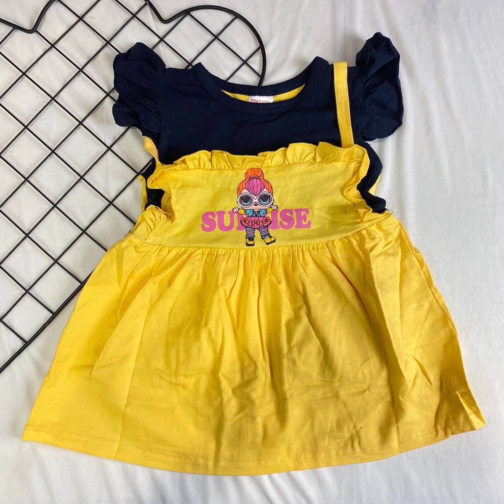 DRESS ATTACHI COTTON GYMS 1Y-6Y LOL YELLOW
