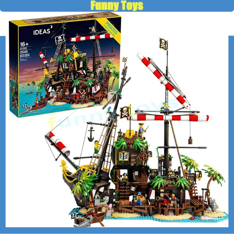 Pirates Series 21322 บล็อคตัวต่อ Pirates of Barracuda Bay ของเล่นเสริมการเรียนรู้ สําหรับเด็ก และผู้