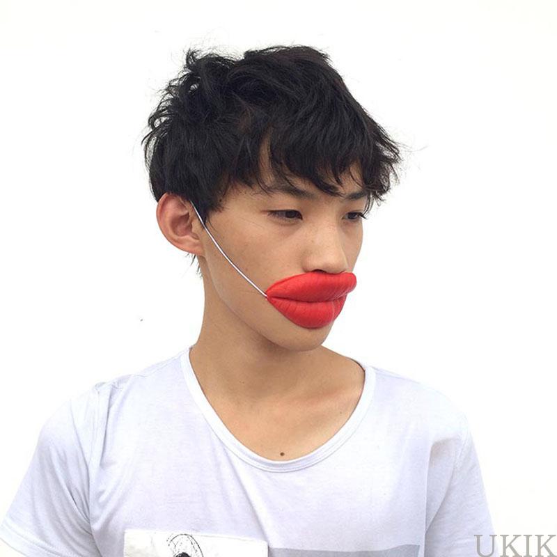 Ukik พร็อพยาง รูปไส้กรอกตลก ปากใหญ่ สีแดง สําหรับปาร์ตี้ฮาโลวีน