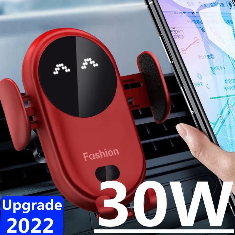30w Wireless Charger Car Mount สําหรับ Air Vent Mount ที ่ วางโทรศัพท ์ ในรถยนต ์ หมุนอัจฉริยะอินฟราเรด Fast Wireless Charger S11