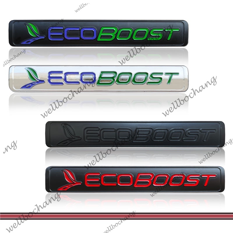 สติกเกอร์โลหะ ลายตราสัญลักษณ์ ECOBOOST ECO BOOST 3D สําหรับติดตกแต่งรถยนต์ Ford Focus Fiesta Ecosport Kuga Mondeo Everest