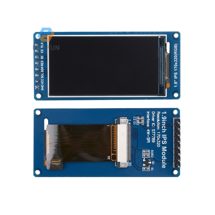 Pcbfun โมดูลหน้าจอ Lcd 1.9 นิ้ว Ips Full Angle Tft Spi 70x320 St7789 Us