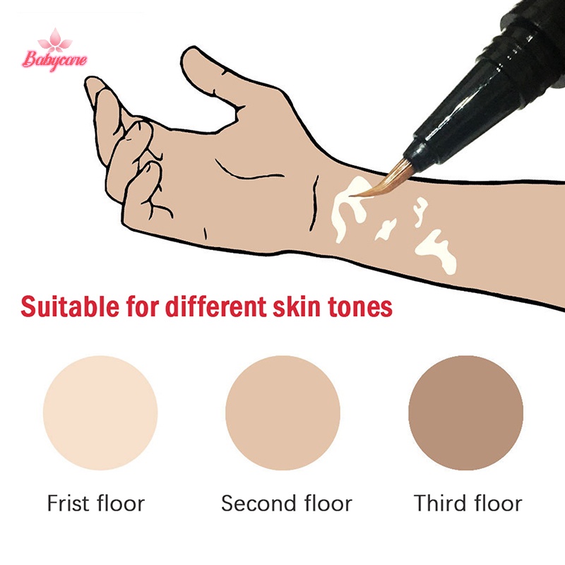 Byce> Vitiligo ปากกาปกปิดรอยแผลเป็น รอยแผลเป็น กันน้ํา จุดสีขาว ปากกาแต่งหน้า ลายพราง ใหม่