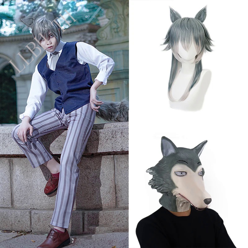 ชุดคอสเพลย์ Beastars ลีโกชิ หมาป่าสีเทา รวมวิกผม, หน้ากาก, ชุดเสื้อจาก Cherryton Academy