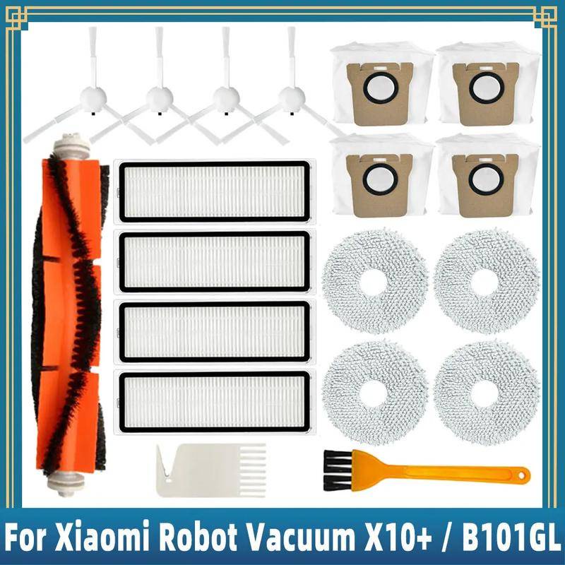 Xiaomi Robot Vacuum X10+ X10 Plus B101GL หุ่นยนต์ดูดฝุ่น อุปกรณ์เสริม แปรงหลัก แปรงด้านข้าง แผ่นกรอง Hepa ถุงเก็บฝุ่น ผ้าม็อบ แผ่นซับ ที่วางไม้ถูพื้น กล่องเก็บฝุ่น