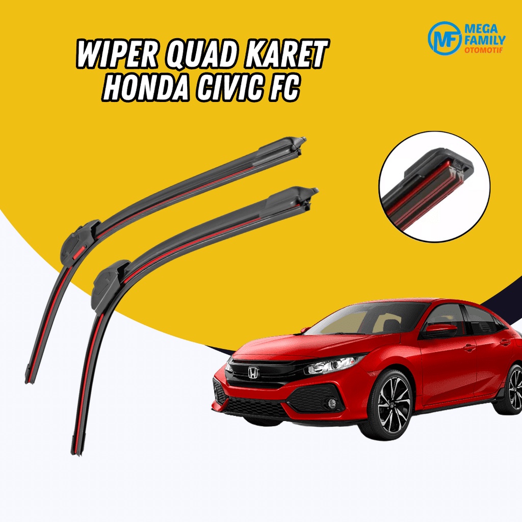 Honda Civic FC Frameless Quad Blade 4 ที่ปัดน้ําฝนยางคู่ซ้ายขวา W601
