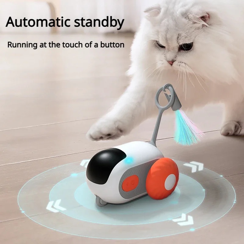 รถของเล่นแมว แบบโต้ตอบ รีโมตควบคุมระยะไกล อัตโนมัติ ชาร์จ USB สําหรับแมว