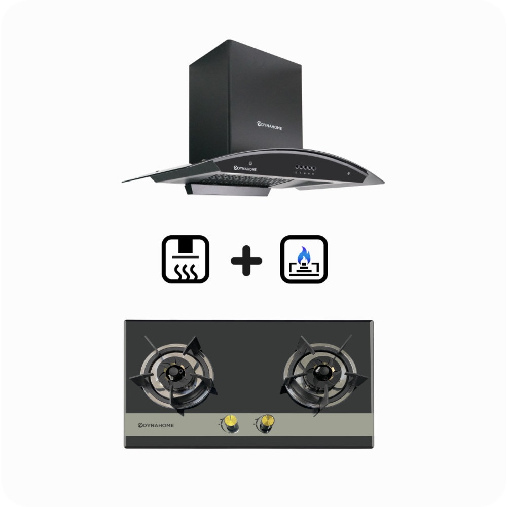 shophome468 DYNAHOME ชุดเซ็ทเครื่องดูดควัน DH-800-BK + เตาฝัง DH-2000G สีดำ รับประกันของเเท้