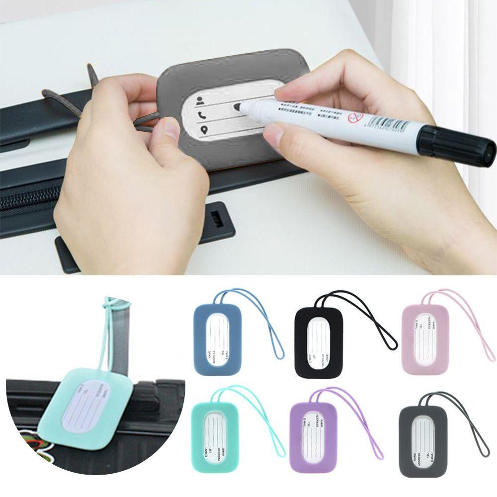 Imlon Portable Suitcase Identifier Tag, Soft Silicone Bags, Anti-lost with Lanyard Baggage Label Travel