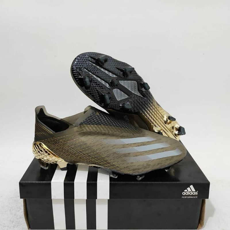 Adidas X Ghosted+ Black Ceramic Gold รองเท้าฟุตบอล กีฬา