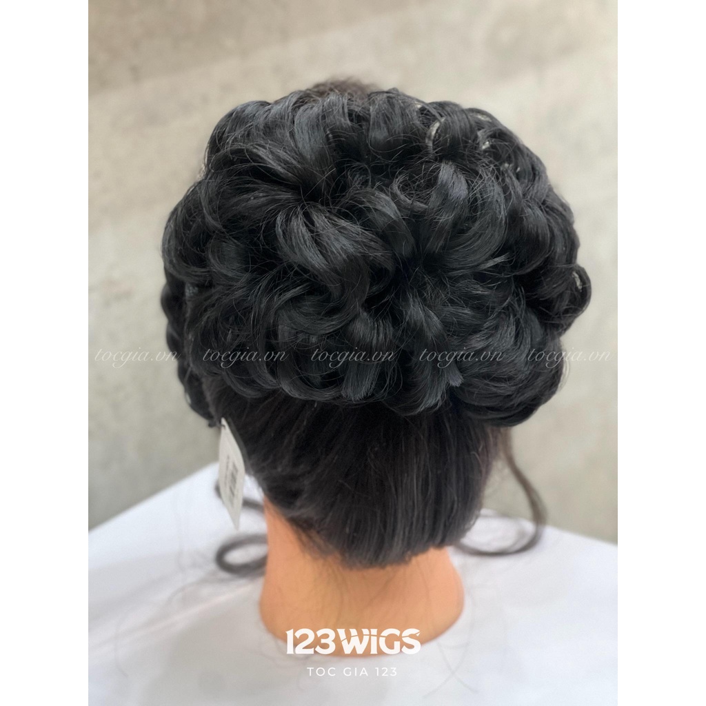 123WIGS - วิกผมซาลาเปาหยิกแฟชั่นสําหรับผู้หญิงวัยกลางคน SB1006