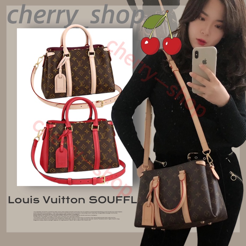 หลุยส์วิตตอง/Louis Vuitton SOUFFLOT BB handbag/ผู้หญิง/กระเป๋าสะพาย/กระเป๋าถือ