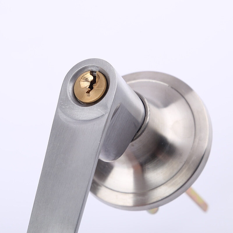 ลูกบิดก้านโยก ก้านโยกเปิด-ปิดประตู พร้อมล็อคในตัว กุญแจ2ชุด ครบชุด ก้านโยกสแตนเลส สีเงิน ความหนาของประตู 45-65 มม - รูปที่ 6