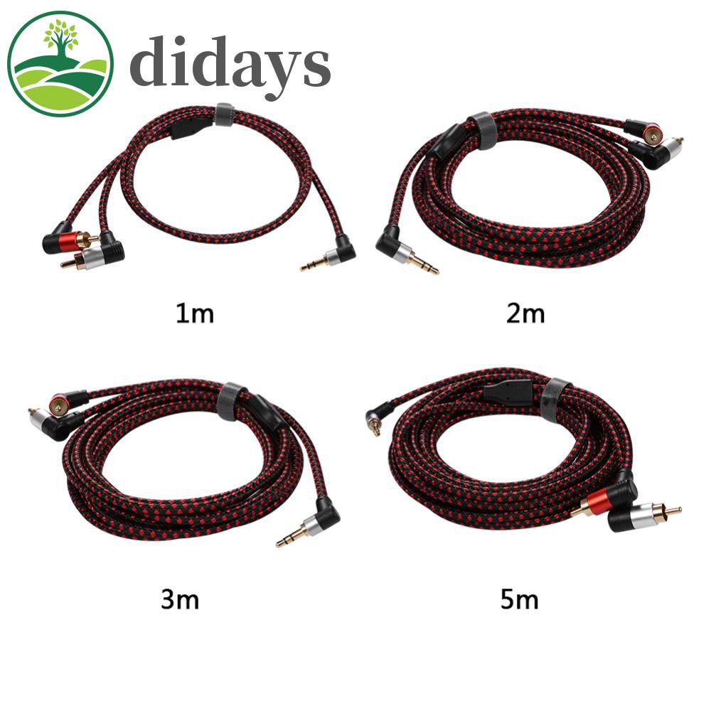 สายสัญญาณเสียง 90 องศา 3.5 มม. ตัวผู้ เป็น RCA ตัวผู้ ประหยัดพื้นที่ อุปกรณ์เสริม