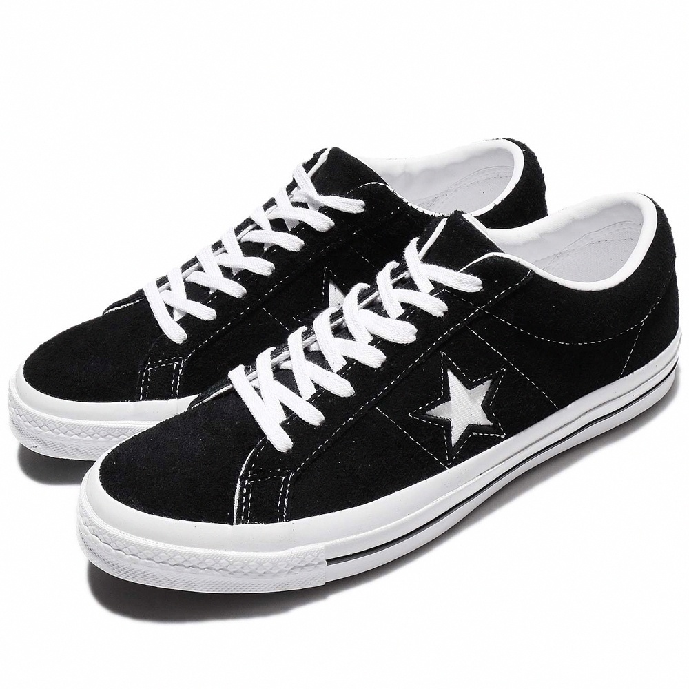 CONVERSE ONE STAR OX "หนังนิ่มสีดำ" Series  แฟชั่น  รองเท้า new