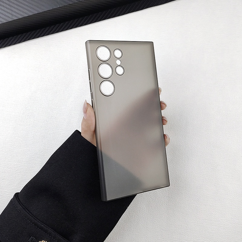 SAMSUNG Simple Ultra Thinเคสโทรศัพท์สําหรับSamsung Galaxy S25 S24 Plus Ultra Edge Anti-Fingerprint Matte PCกลับกล้องProtector Shell