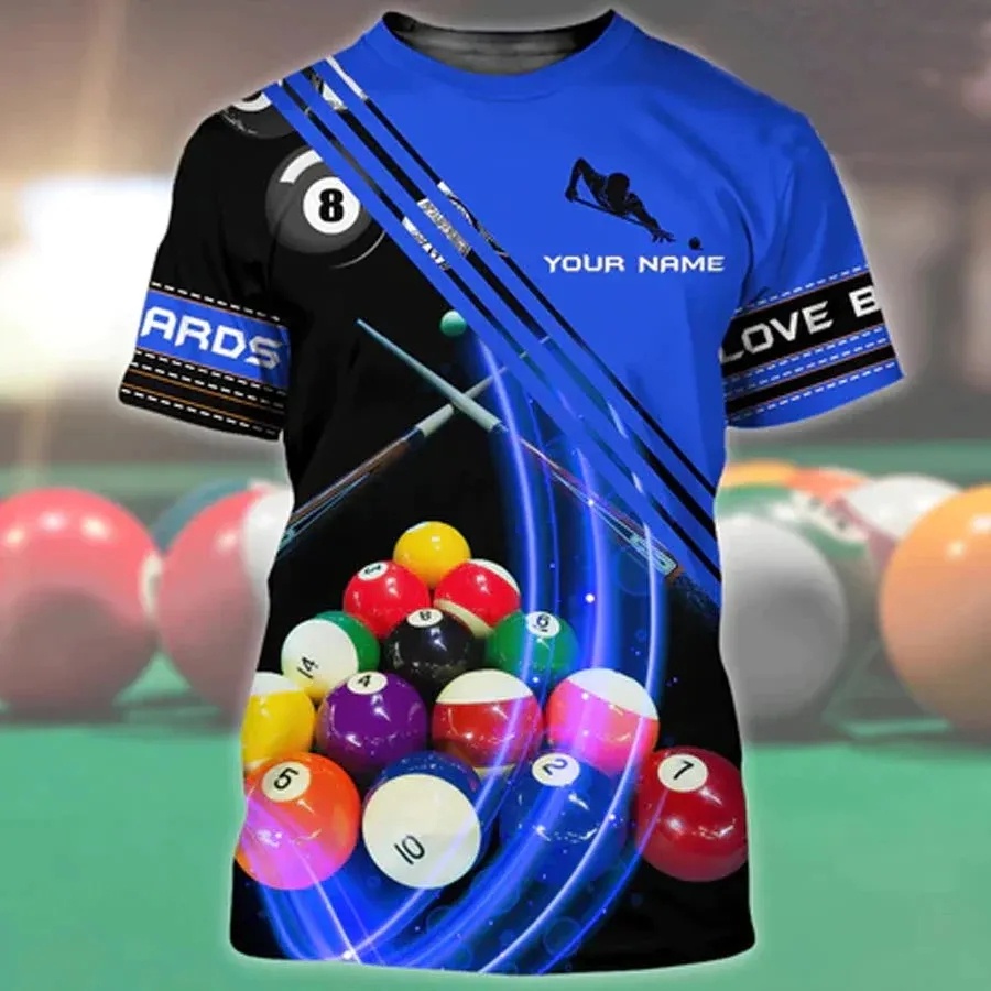 ใหม่ เสื้อยืดลําลอง แขนสั้น พิมพ์ลาย Billiard 3D แฟชั่นฤดูร้อน สไตล์ฮาราจูกุ สําหรับผู้ชาย ผู้หญิง 2024