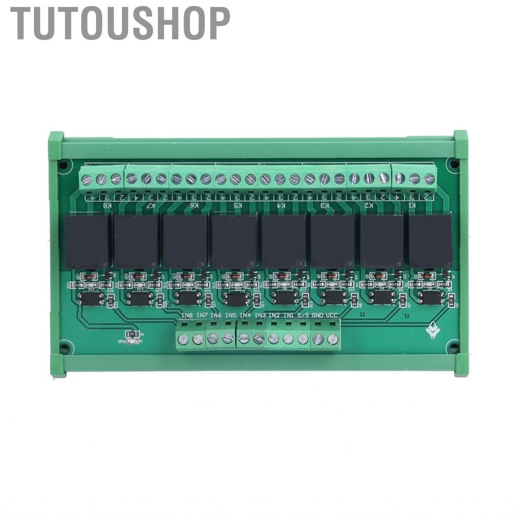 Tutoushop Relay Module 8 Channel High Low Level Optocoupler Isolation SCM PLC Amplifier Board 5V/12V/24V Power Interface