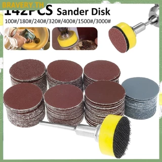 142pcs 1 นิ้วแผ่นขัดชุด 100/180/240/320/400/1500/3000 Grain Die เครื่องบด Quick เปลี่ยนแผ่นดิสก์ชุด SHOPCYC6551