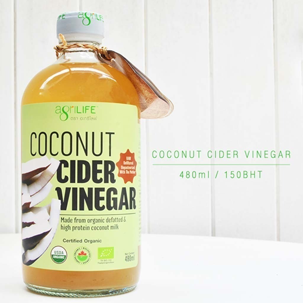 Coconut Cider Vinegar USDA Agrilife น้ำส้มสายชูหมัก ออร์แกเดอร์ CCV นิก ไซ  480 ml