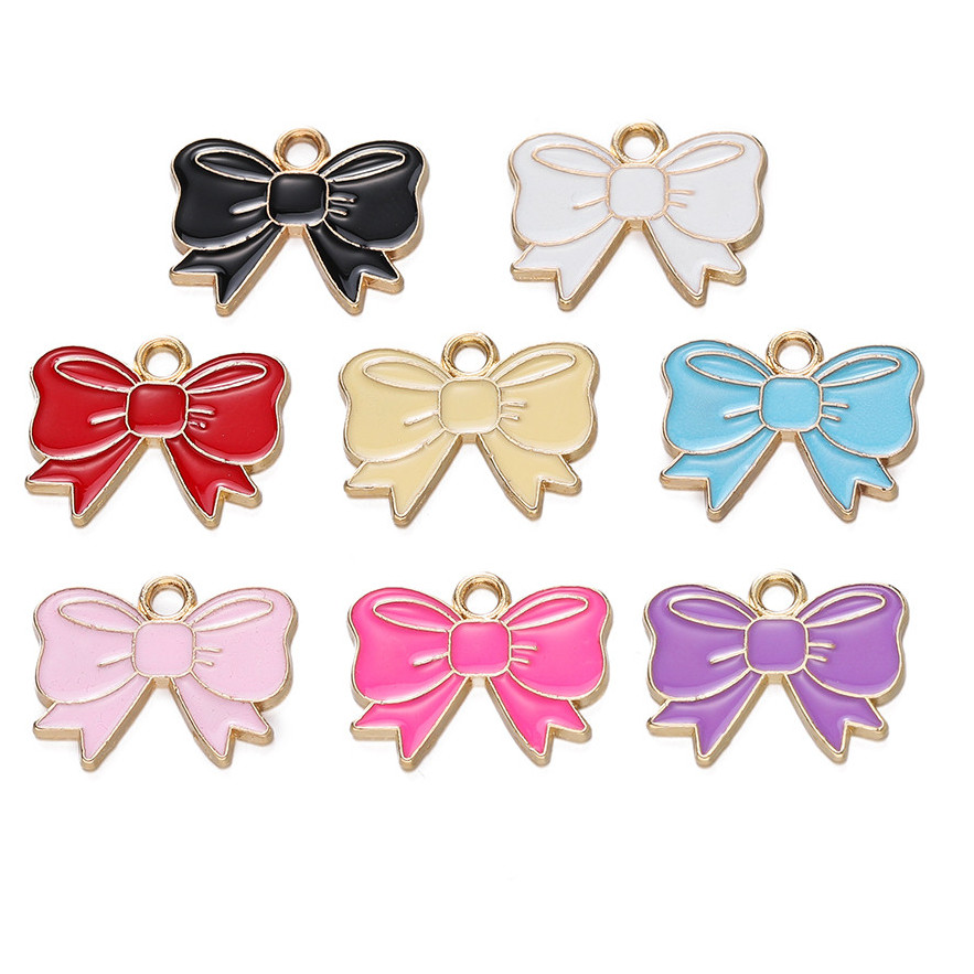 St. kunkka 5 ชิ้นจี้โลหะผสมน้ํามันหยดโบว์จี้สําหรับอุปกรณ์เครื่องประดับ DIY