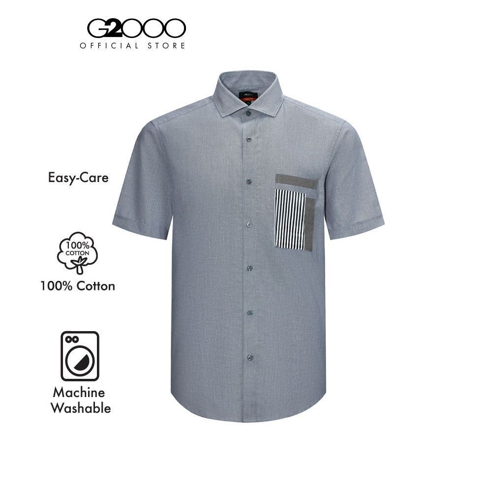 G2000 เสื้อเชิ้ตแขนสั้นลำลองสำหรับผู้ชาย ทรง Smart Fit รุ่น 4113011278 NAVY