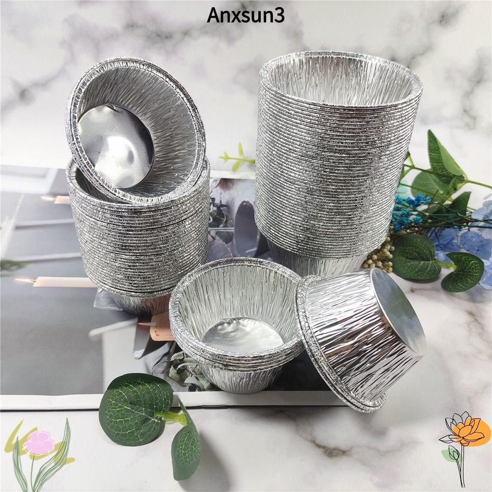 Anxsun3 ถ้วยอบมัฟฟิน 50 ชิ้น, ฟอยล์ปาร์ตี้ฟอยล์ Cupcake Liners, ห่อคัพเค้กไม่ติดแบบใช้แล้วทิ้ง