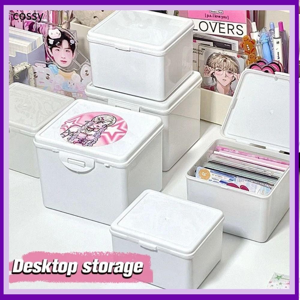 กล่องเก็บ COSSY, การ์ดไอดอลกล่องคอลเลกชันสีขาว, Photocard Kpop ID Card Organizer คอนเทนเนอร์เครื่องประดับ