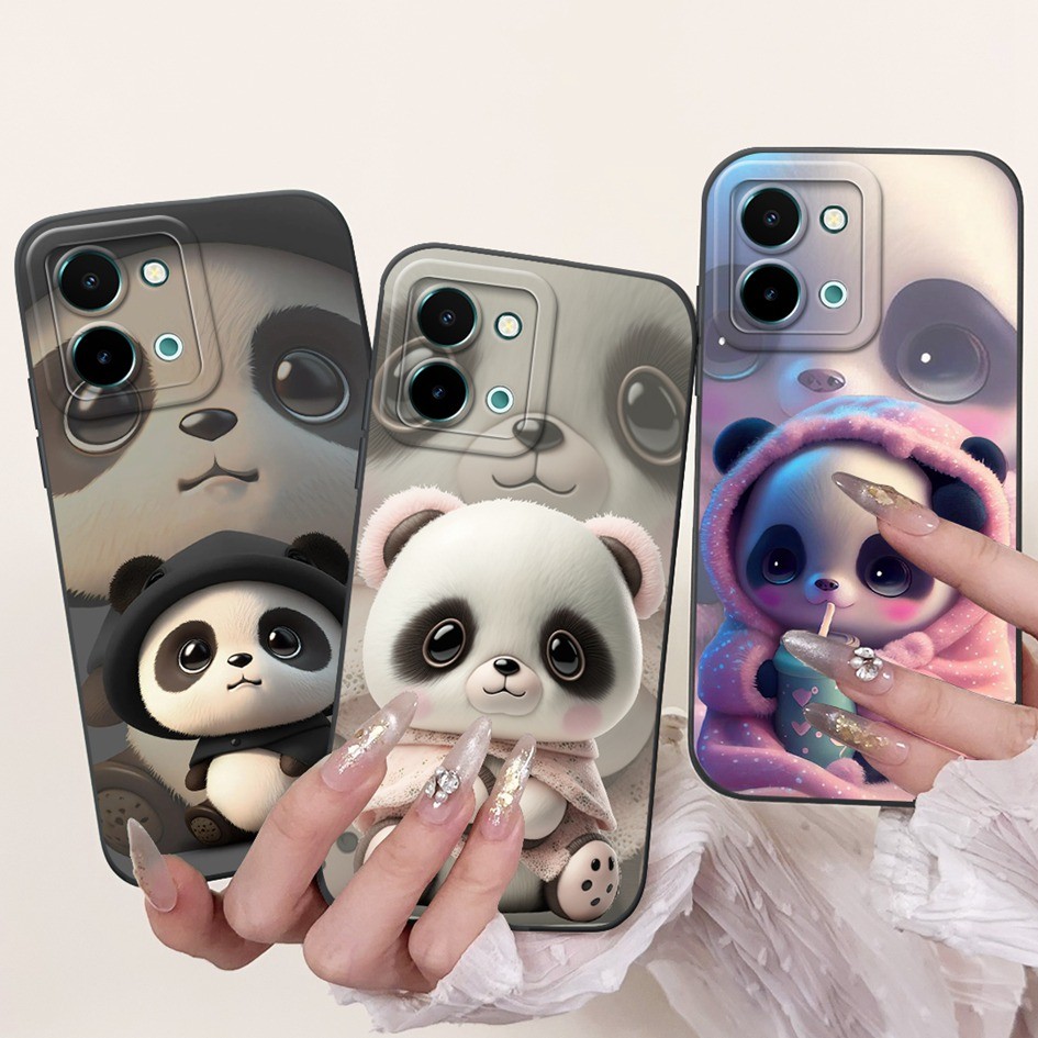 2025 กรณีใหม่สําหรับ Vivo Y28 4G V2352 ปลอกน่ารัก Panda กระต่ายซิลิโคนนุ่ม Matte สําหรับ VivoY28 Y 2