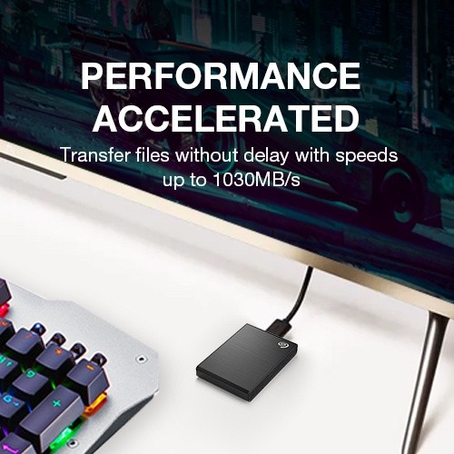SEAGATE 1TB รุ่น One Touch SSD ความเร็ว 1,030MB/s USB-C ,USB 3.2 External Harddisk (STKG100040X)