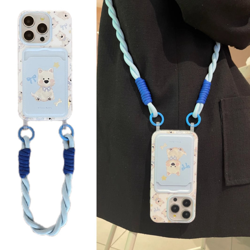 เคส KB377 สำหรับ iPhone 16 Pro Max 15 Pro 14 plus 13 pro max 12 11 XS Max XR X 7 8 Plus SE2 SE3 เคสกันตกพร้อมเชือกคล้องโทรศัพท์ แฟชั่นเรียบง่าย การ์ตูนสาวน่ารัก เคสป้องกัน