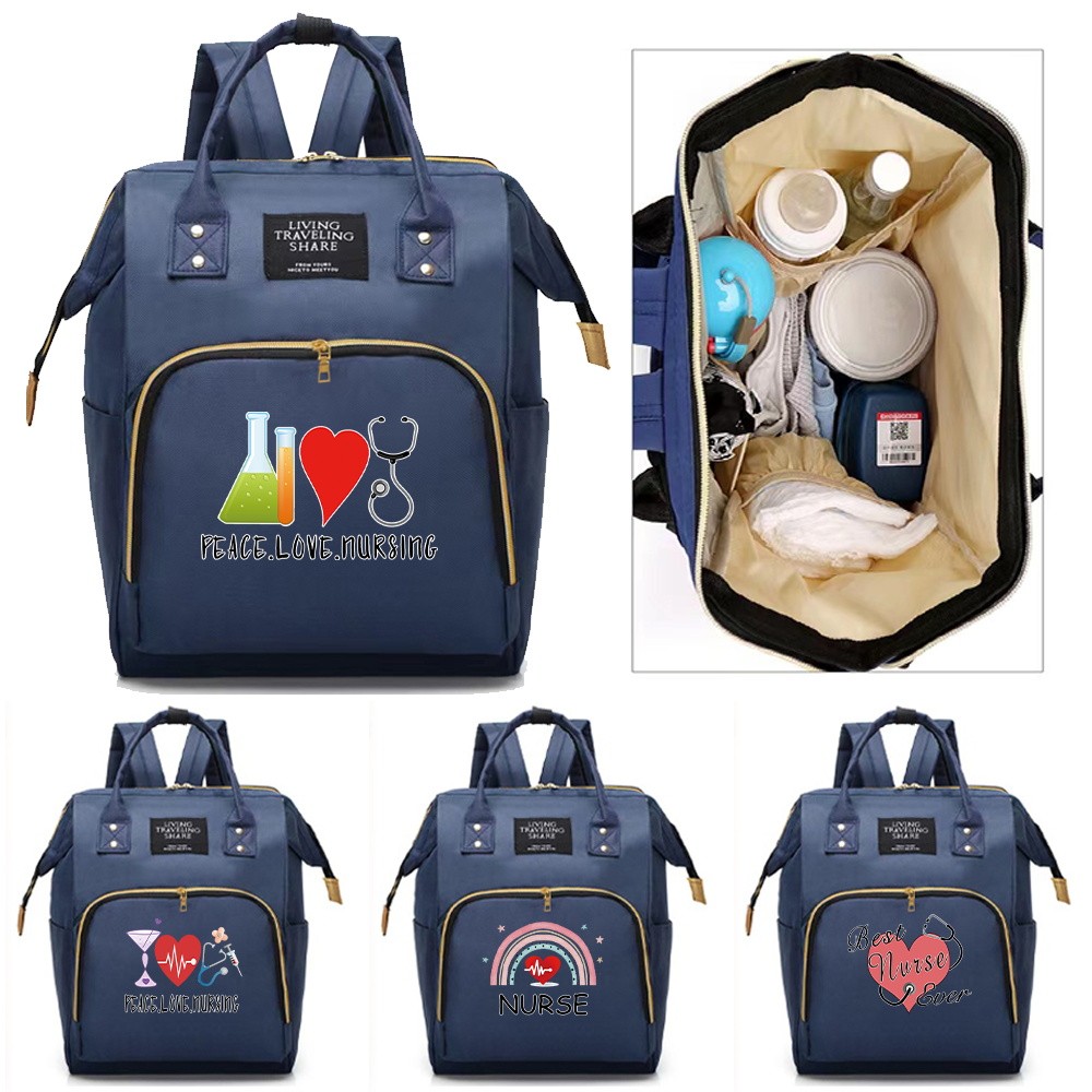Diaper Bag Mommy Bag Diaper Bag Large Capacity Travel Convenient Bottle Backpack Nurse Series Travel