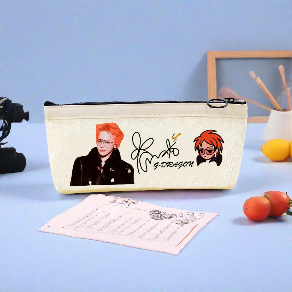 Kira BIGBANG GD G-DRAGON POWER ผ้าใบดินสอปากกากระเป๋าเก็บขนาดใหญ่ความจุนักเรียนกระเป๋าเครื่องเขียน